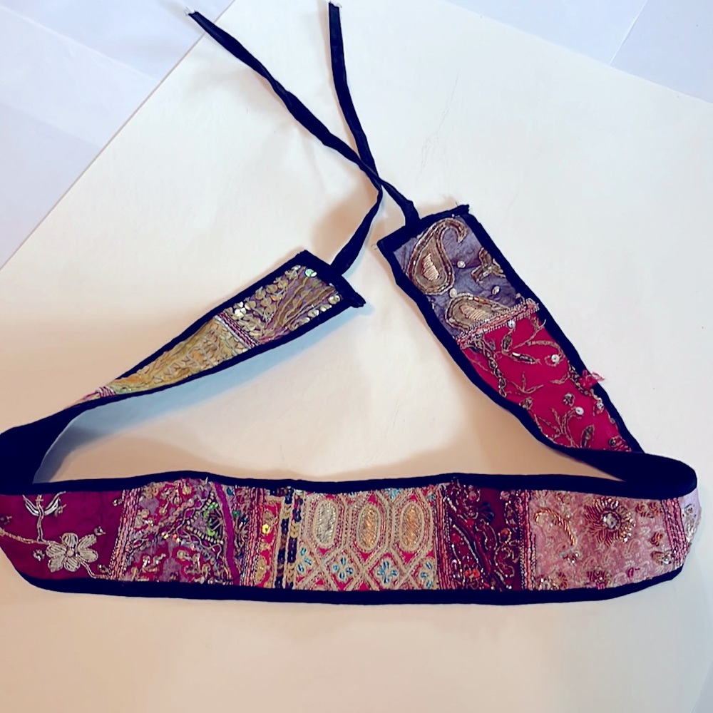 Bohemian belt ethnic global tribal Bellydance gypsy black hip scarf flamenco